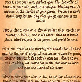 Chief Tecumseh Poem - Live Your Life by Celestial Images