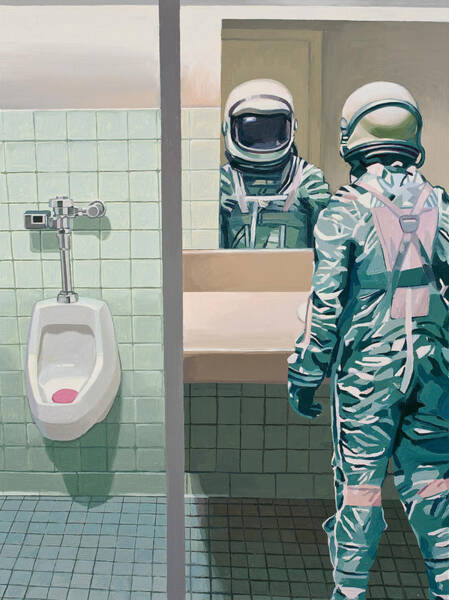Wall Art - Painting - Men's Room by Scott Listfield