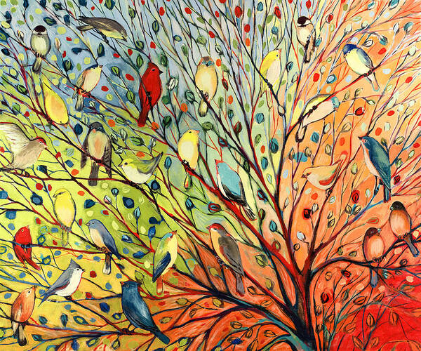 Wall Art - Painting - 27 Birds by Jennifer Lommers