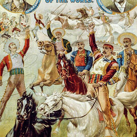 A Group of Mexican Vaqueros and Lariat Experts by Buffalo Bill's Wild West Show Poster