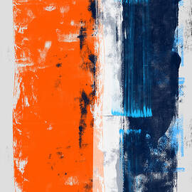 Abstract Orange and Blue Study by Naxart Studio