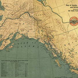 Alaska Yukon Territory and British Columbia showing connections of the White Pass and Yukon 1904 by Vintage Railroad Maps