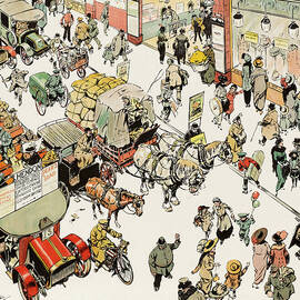 At the Shops - Humours of London - funny illustrations of typical British scenes by Tony Sarg by Tony Sarg