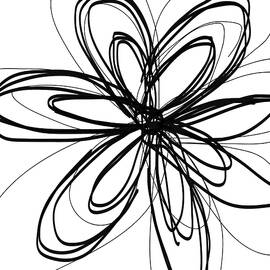 Black Ink Flower 1- Art by Linda Woods by Linda Woods