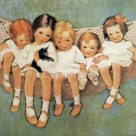 Children in Hammock from Good Housekeeping 1920s by Jessie Willcox Smith