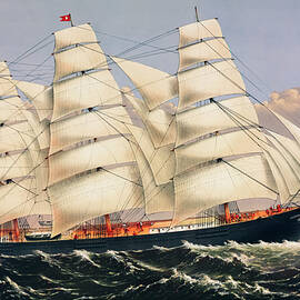 Clipper Ship Three Brothers by Currier and Ives