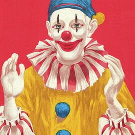 Clown With Hands Raised by CSA Images