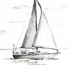 Coastal Boat Sketch I by Lanie Loreth