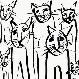 Curious Cats-  Art by Linda Woods by Linda Woods