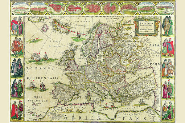 Wall Art - Drawing - Europe by Willem Blaeu