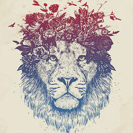 Floral lion III by Balazs Solti