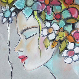 Flower girl 2 sketching by Johanna Virtanen