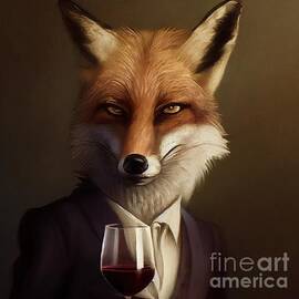 fox having drink by N Akkash