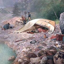 Frances Anne Hopkins - Voyageurs at Dawn by Les Classics