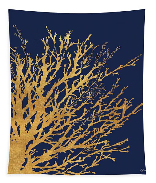 Gold Medley On Navy Tapestry