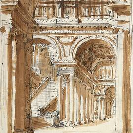 Grand entrance hall, Italy, 1786 by Marie-Joseph Peyre