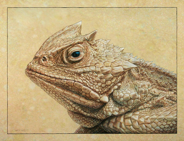 Wall Art - Painting - Horned Toad by James W Johnson