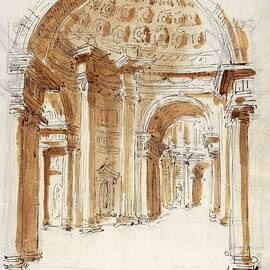 Interior hallway, Italy, 1786 by Marie-Joseph Peyre