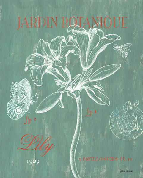Wall Art - Drawing - Jardin Botanique Aqua by Debbie DeWitt