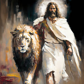 Jesus with a lion by My Head Cinema