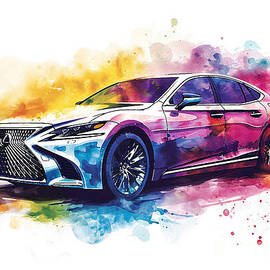 Lexus LS Hybrid auto vibrant colors by Clark Leffler