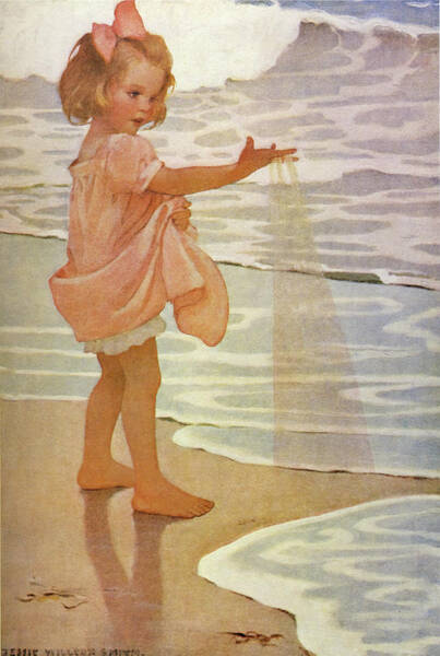 Wall Art - Drawing - Little drops of water from A Child's Book of Old Verses 1910 by Jessie Wilcox Smith