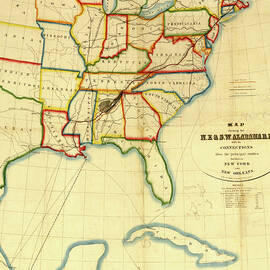NE and SW Alabama Railroad 1850 by Vintage Railroad Maps