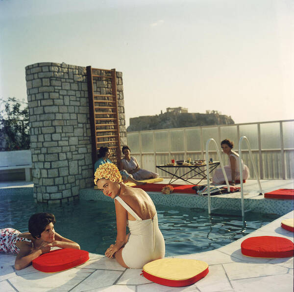 Wall Art - Photograph - Penthouse Pool by Slim Aarons