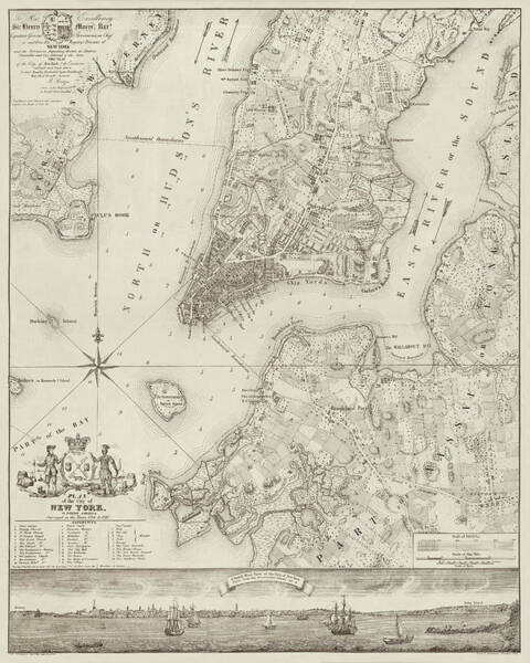 Wall Art - Drawing - Plan of the City of New York, copied from the Ratzer Map 1767 by New York Common Council