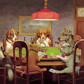 Poker Dogs A Friend in Need, 1903 by CM Coolidge