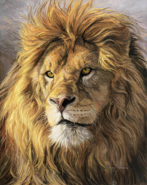 Wall Art - Painting - Portrait Of A Lion by Lucie Bilodeau