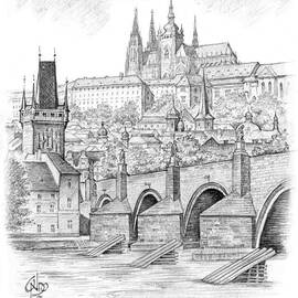 Prague View from Charles Bridge to the mala strana with the castle in the background by Vlado Ondo