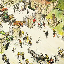 Richmond Park entrance - Humours of London - illustrations of typical British scenes by Tony Sarg by Tony Sarg