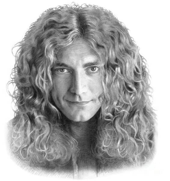 Wall Art - Drawing - Robert Plant Led Zeppelin singer 1970 by Vlado Ondo