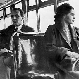 Rosa Parks On Bus by Underwood Archives