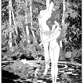 Shakespeare Hamlet illustrations by John Austen - Ophelia in the lake by John Archibald Austen