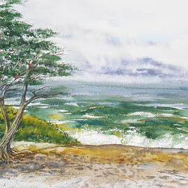 Stormy Morning At Carmel By The Sea California by Irina Sztukowski