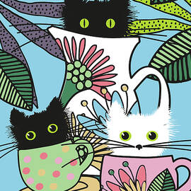 Tea Party Kittens by Johanna Virtanen