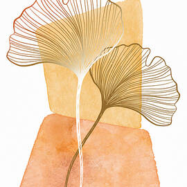 Terracotta Botanical Lines No. 3 by Sunny Art Prints