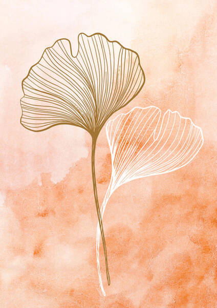 Wall Art - Drawing - Terracotta Botanical Lines No. 2 by Sunny Art Prints