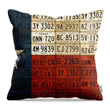 Texas Flag The Lone Star State License Plate Art Throw Pillow