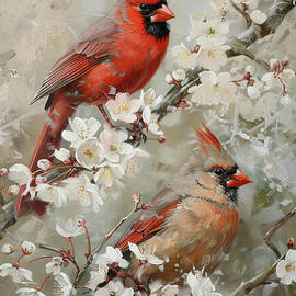 The Handsome Cardinal Couple by Tina LeCour