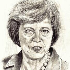 Theresa May portrait by Suzann Sines