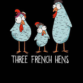 Three french Hens Christmas Xmas by Toms Tee Store