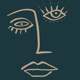 Tribal Line Portrait by Sunny Art Prints