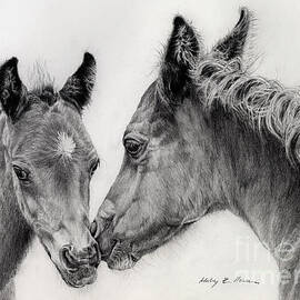 Two Foals by Hailey E Herrera