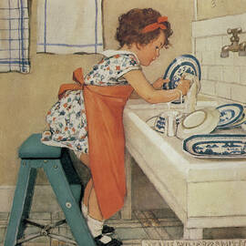 Washing up from Good Housekeeping 1920s by Jessie Willcox Smith