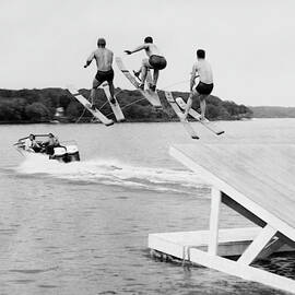 Water Ski Show Jumpers by Underwood Archives